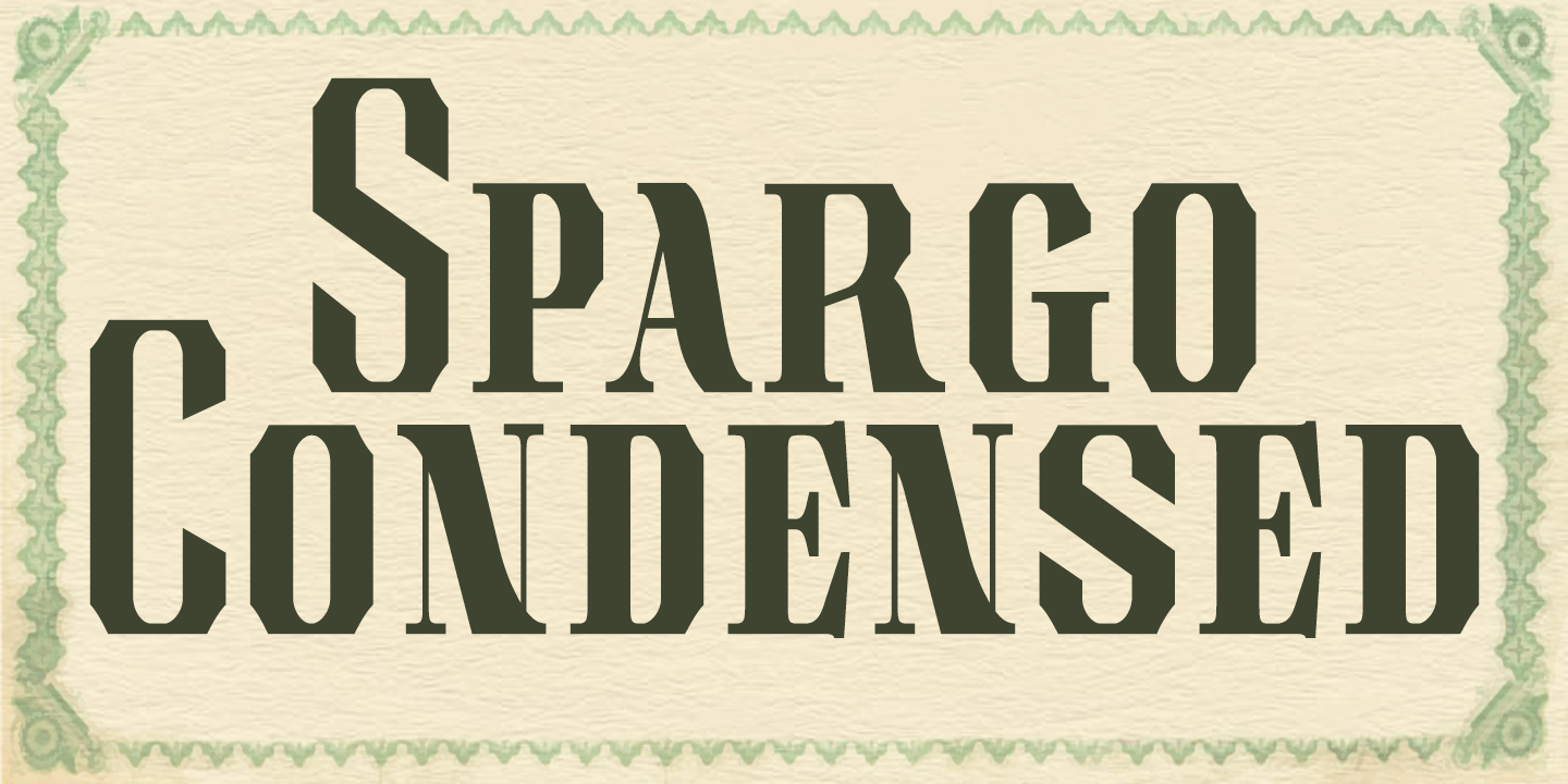 Beispiel einer Spargo Condensed-Schriftart